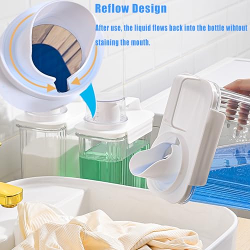 Akalin [2 Pack] Laundry Detergent Dispenser for Laundry Room Organization and Storage,2000ml Laundry Soap Dispenser，Liquid Laundry Detergent Dispenser with 4 Removable Labels, BPA Free & Pet Plastic, Clear - Image 3