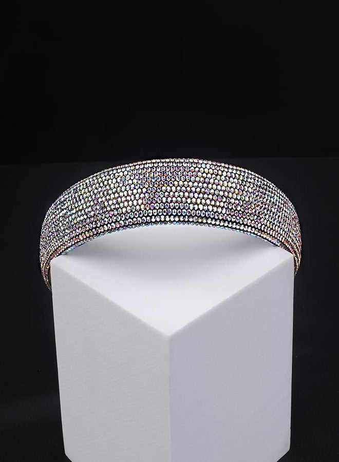 ويوپار طوق رأس مرصع بأحجار الراين للنساء والفتيات، طوق رأس لامع وملون مرصع بأحجار الراين، إكسسوارات شعر للحفلات (ملون) - Image 5