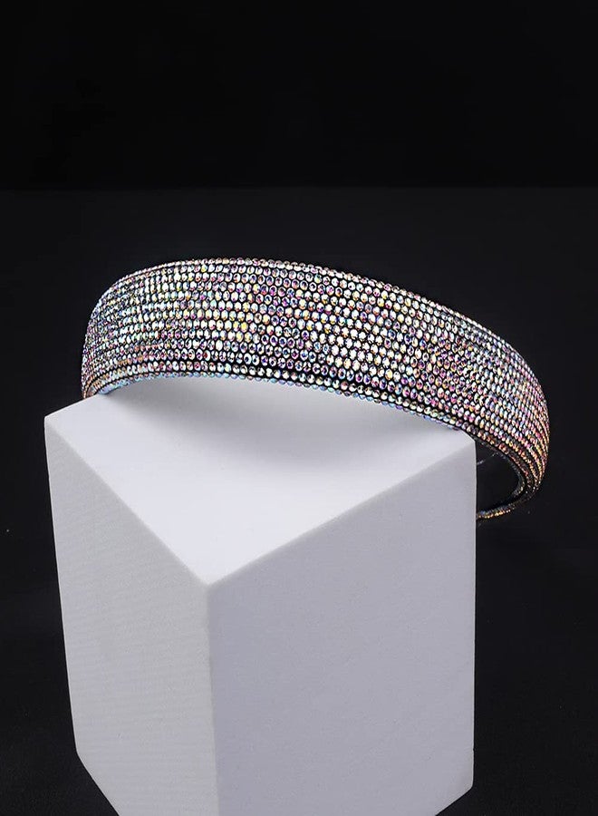 ويوپار طوق رأس مرصع بأحجار الراين للنساء والفتيات، طوق رأس لامع وملون مرصع بأحجار الراين، إكسسوارات شعر للحفلات (ملون) - Image 3