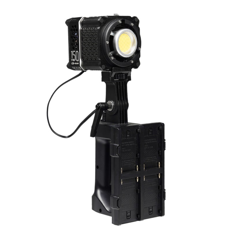 NP-F Battery Handle 4-Slot Black Ergonomic Design - Durable PC Material Battery Handle for YONGNUO YN150 YNLUX100 Pro YNLUX200 LED Video Lights - Image 5