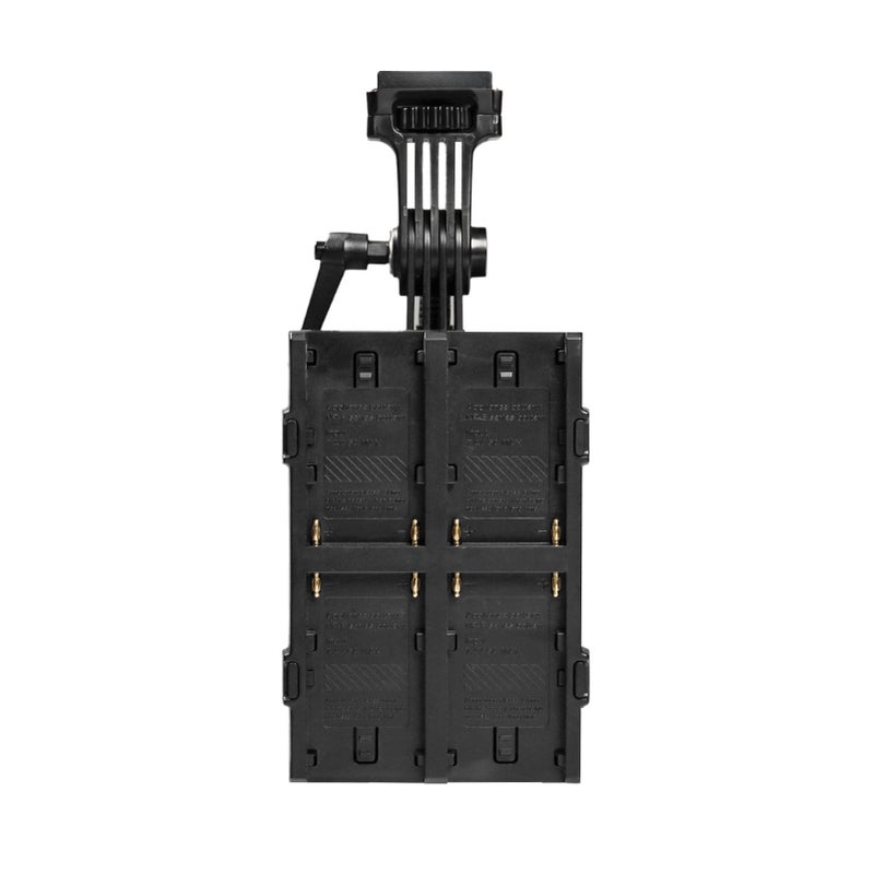 NP-F Battery Handle 4-Slot Black Ergonomic Design - Durable PC Material Battery Handle for YONGNUO YN150 YNLUX100 Pro YNLUX200 LED Video Lights - Image 2