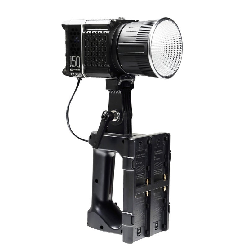NP-F Battery Handle 4-Slot Black Ergonomic Design - Durable PC Material Battery Handle for YONGNUO YN150 YNLUX100 Pro YNLUX200 LED Video Lights - Image 3