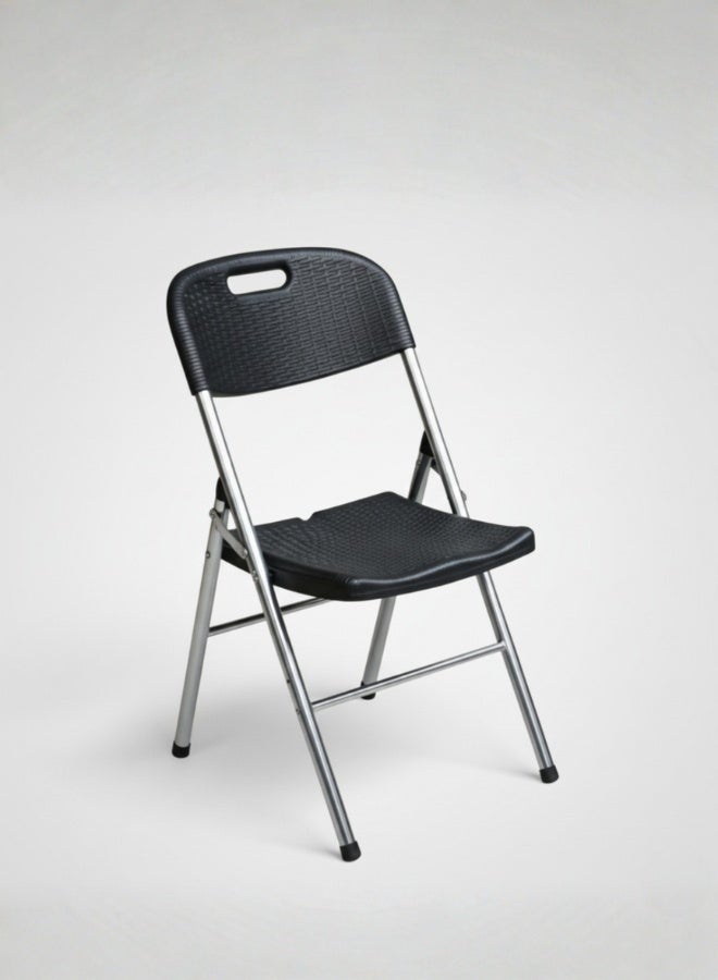 Marcolo Rattan Folding Chair – Foldable, Lightweight & Extra Sturdy (Black) - Image 4