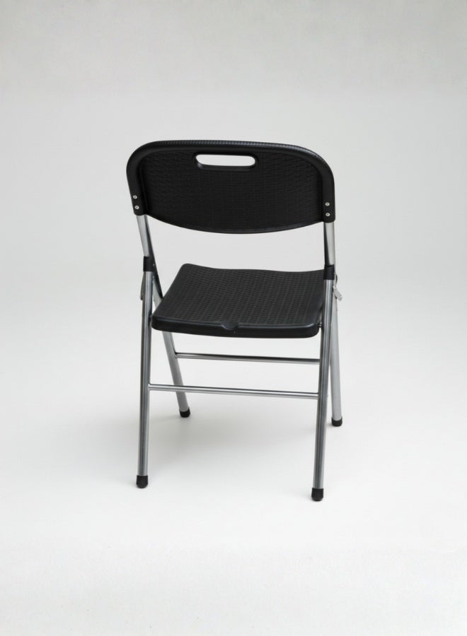 Marcolo Rattan Folding Chair – Foldable, Lightweight & Extra Sturdy (Black) - Image 3