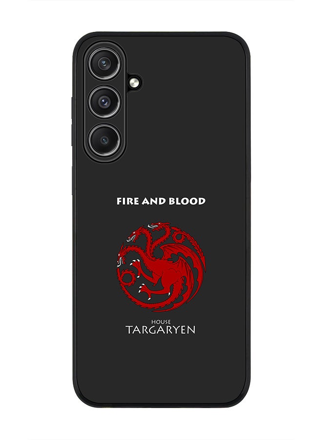 Stylizedd Rugged Black Edge case for Samsung Galaxy S23 FE, Custom Slim fit Flexible Anti Drop Thin Phone Case Cover - GOT House Targaryen - Image 1