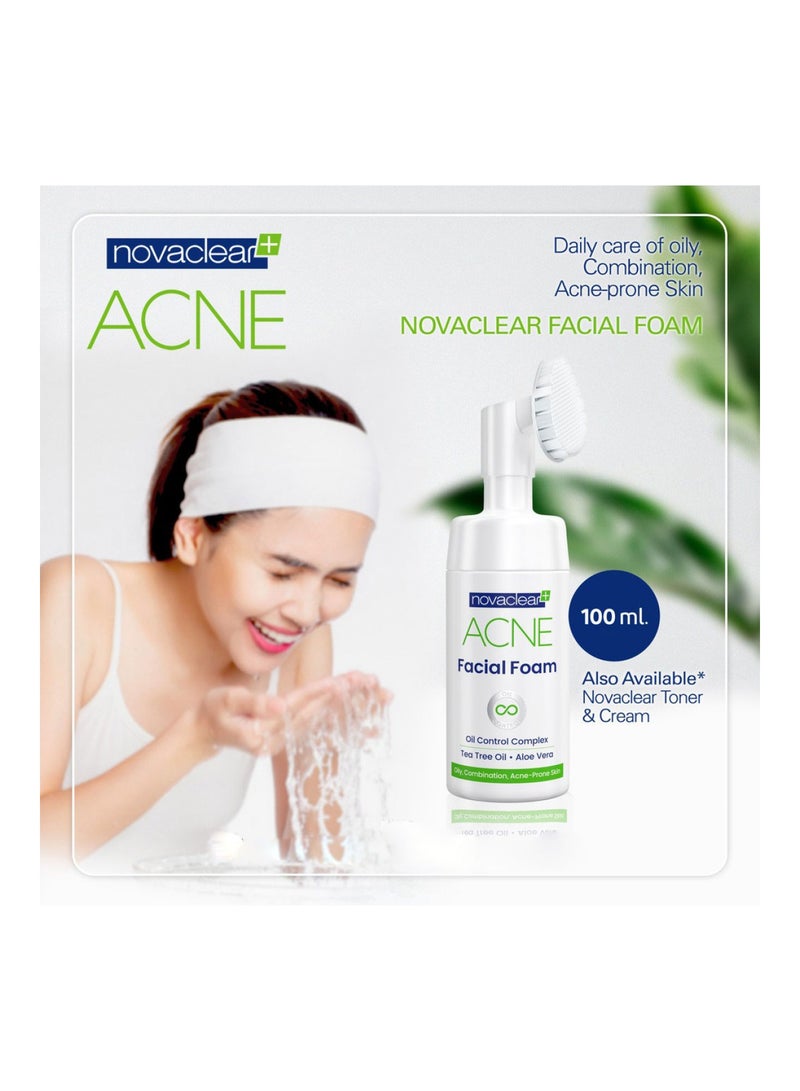 novaclear Acne Oil Control Facial Foam Cleanser For Oily, Acne-Prone and Combination Skin 100ml - Image 4
