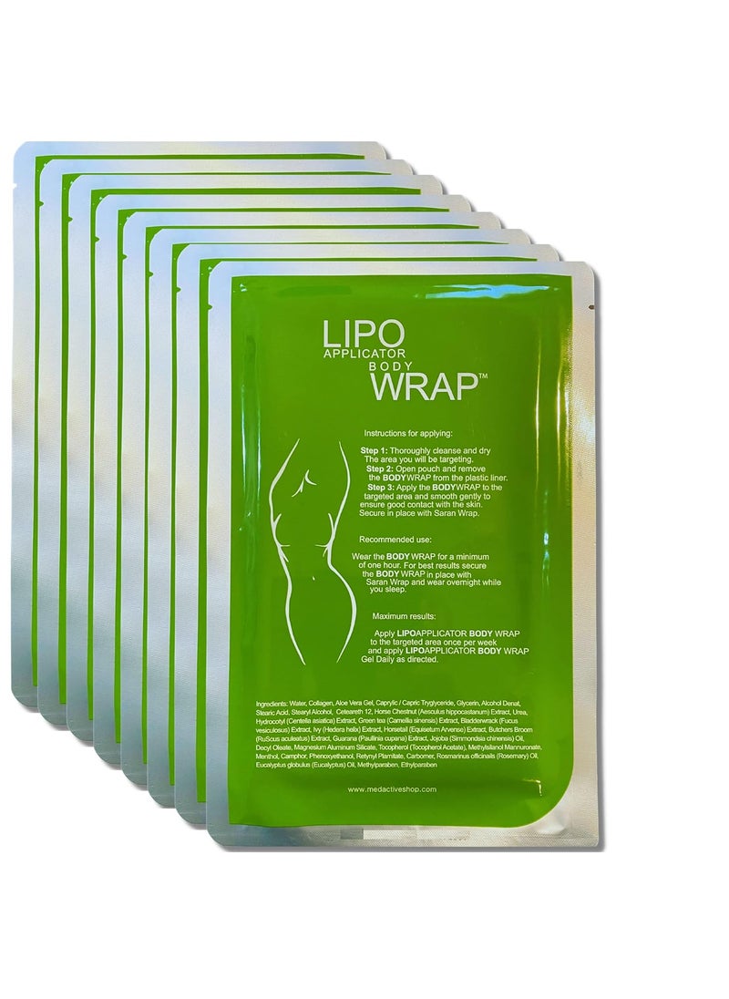 lipo applicator Ultimate Lipo Body Wrap With Guarana, Green Tea, and Seaweed Wraps Works for Stomach Belly Legs Arms Abdomen Skin Elasticity and Resiliency. (8 Wraps) 