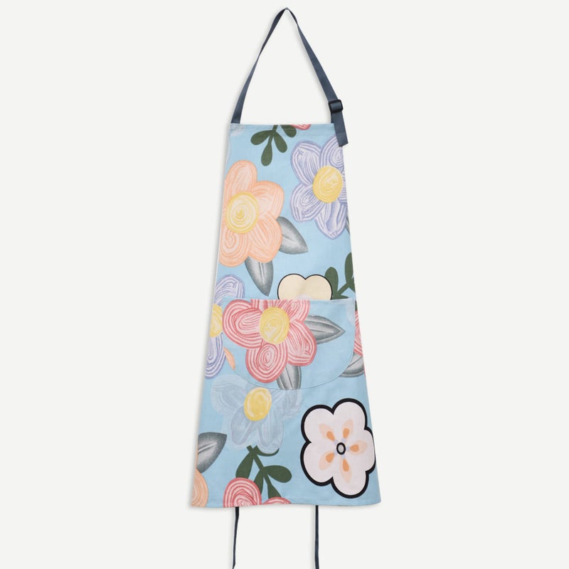 ARBINSON 2 Pack Floral Apron for Women with Pockets, Adjustable Cotton Chef Aprons for Kitchen, Cooking, BBQ & Grill (Orange/Floral) - Image 5