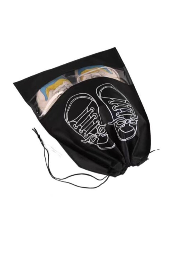 Portable Transparent Shoe Travel Bag Dust Proof Non Woven Fabric Storage Shoe Bags with Drawstring Home Shoes Storage Organizers for Men and Women  - Image 2