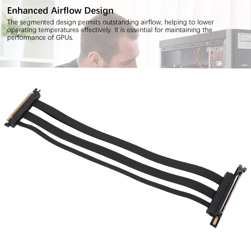 Pcie 5.0 X16 Riser Cable 40Cm Plug And Play Design - Shielded Signal Protection Gpu Extension Cable For Itx Build Pc Case Mod - Image 4