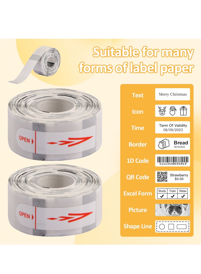 Generic 3 Rolls Label Maker Tape, 160 Tapes/Roll White Self-Adhesive Label Tape, Thermal Label Printing Paper, 12x40mm, Printer Sticker Labeling Tape for D11 D110 D101  - Image 4