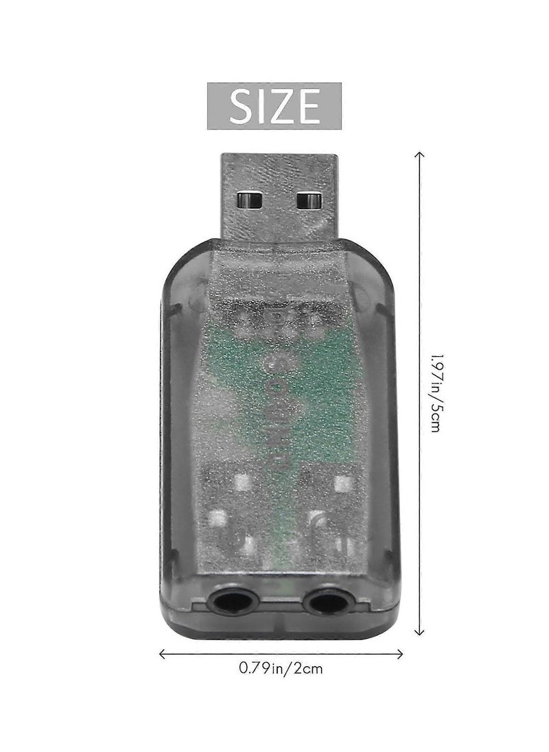 USB External Sound Card 3.5mm – 3D Audio Interface – Mic Input & Headphone Output – Compatible with PC & Laptop  - Image 2