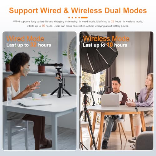 COMICA VM40 Shotgun Microphone with Wireless Modes, 48kHz/32-bit, 32GB Storage, Safety Audio Track, Super Cardioid Camera Mic for Filmmakers, Vloggers - Wireless Mic for Camera, Smartphone, PC - Image 4