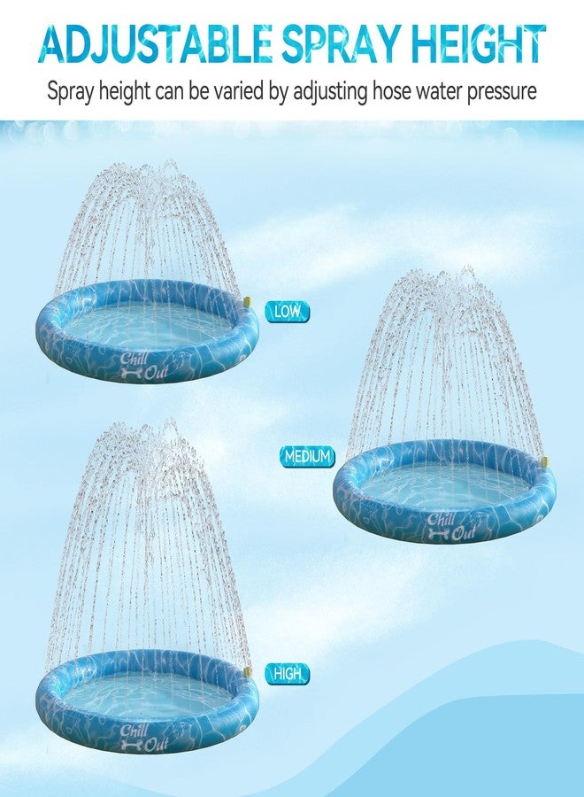 ALL FOR PAWS XL Splash Pad for Large Dogs, 59-inch Summer Splash Water Toy, Anti-Slip Thickened PVC Sprinkler Mat, Outdoor Cooling Play Pad - Image 3