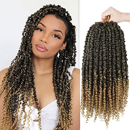 Bileaf Pretwisted Passion Twist Crochet Hair 16 Inch Crochet Passion Twist Hair Pre-Twisted, Pre Looped Ombre Passion Twist Crochet Braids Bohemian Crochet Hair 8 Packs T27 - Image 1