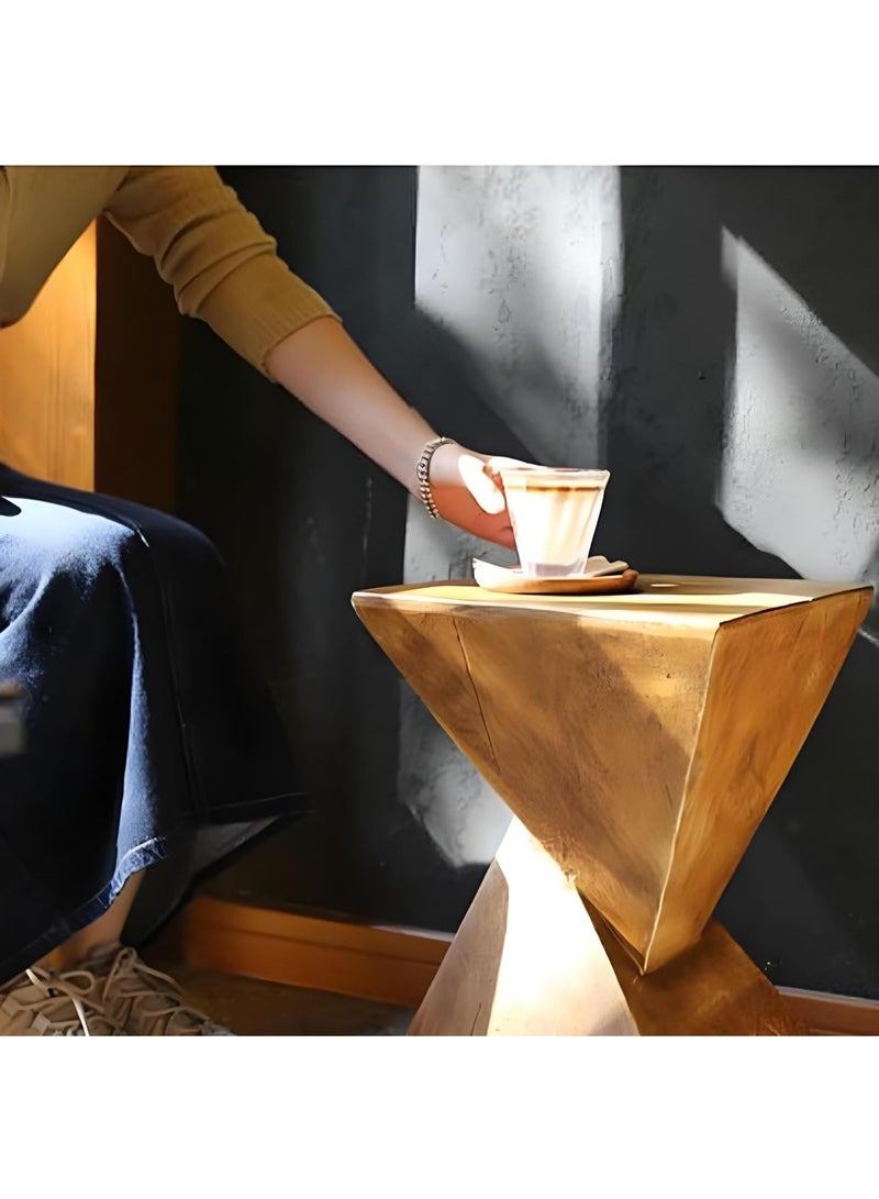 Modern Concrete Art Side Table, Service Table, Lightweight Concrete Small Coffee Table, End Table, Living Room Bedroom Nightstand, BrownBedside Sofa Sides Tables Sitting Chair for Living Room Bedroom Patio - Image 5