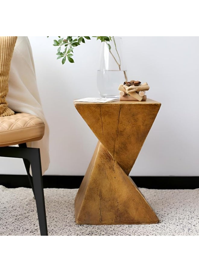 Modern Concrete Art Side Table, Service Table, Lightweight Concrete Small Coffee Table, End Table, Living Room Bedroom Nightstand, BrownBedside Sofa Sides Tables Sitting Chair for Living Room Bedroom Patio - Image 3