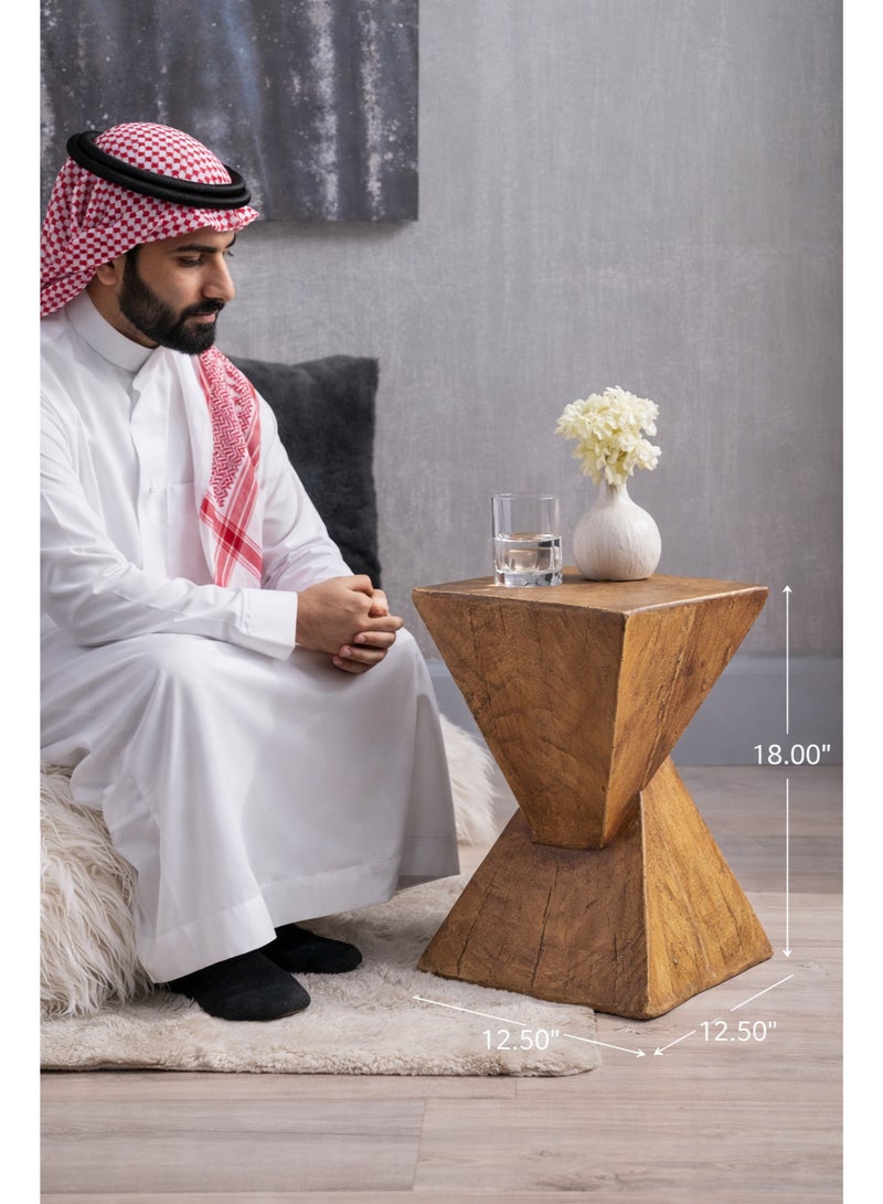 Modern Concrete Art Side Table, Service Table, Lightweight Concrete Small Coffee Table, End Table, Living Room Bedroom Nightstand, BrownBedside Sofa Sides Tables Sitting Chair for Living Room Bedroom Patio - Image 1