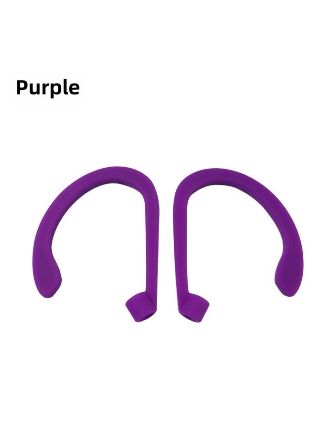 Suitable For Air Pods Anti-lost Ear Hanging Apple Bluetooth Headset Sports Anti-lost Wireless Ear Hanging Silicone Ear Hanging-Color:Purple Left And Right Pair (naked)-Model:General - Image 1