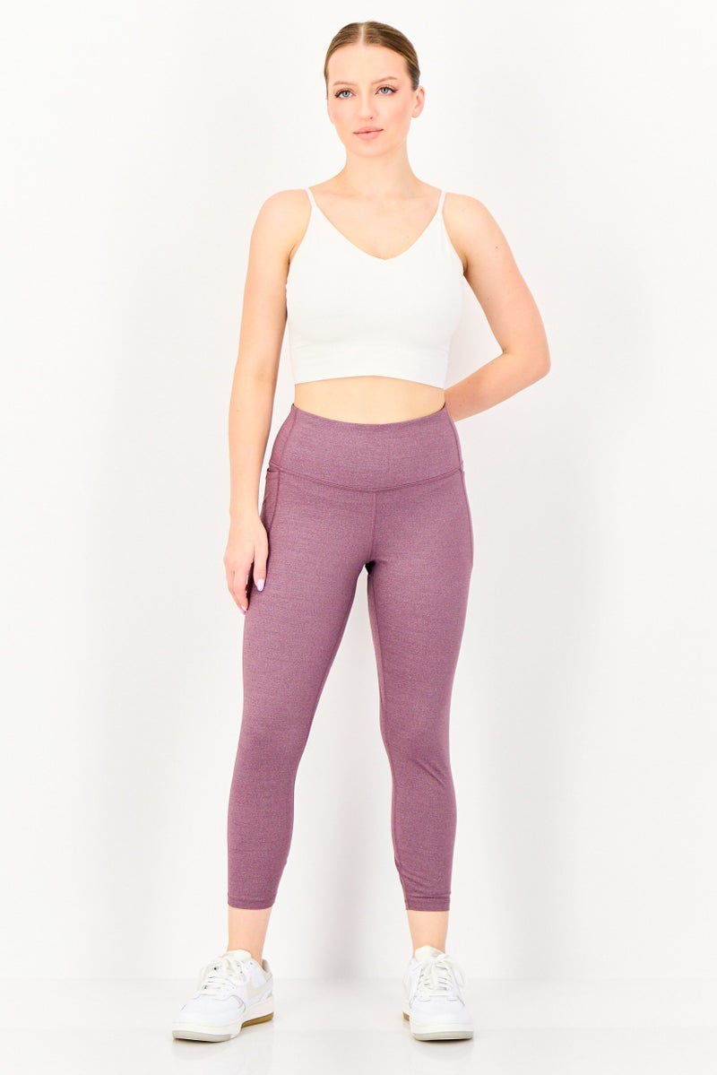 UNDER ARMOUR Women Fitted Training Ankle Leggings, Purple - Image 4