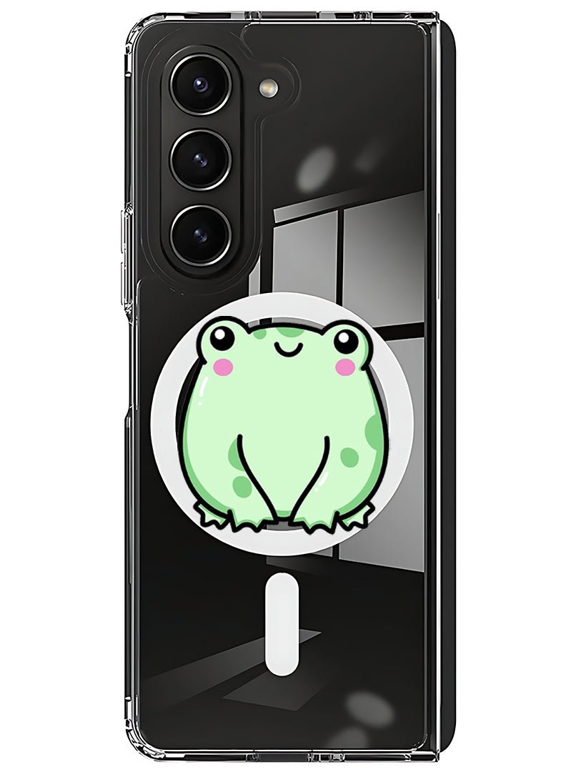 Theodor Magnetic Case for Samsung Galaxy Z Fold 5 Compatible with MagSafe Wireless Charging, Shockproof Phone Bumper Cover frog - Image 1