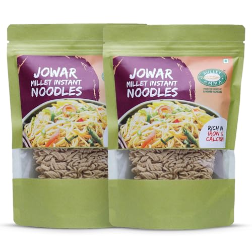 Millet Amma Jowar Millet Instant Noodles - 350 Gms | (Pack of 2 - Each 175 Gms) | Easy & Ready to Cook | Zero Maida & 100% Vegan | Best Choice for Instant Breakfast & Dinner - Image 1
