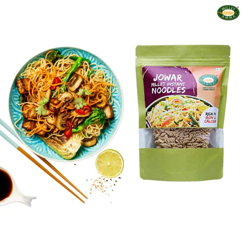 Millet Amma Jowar Millet Instant Noodles - 350 Gms | (Pack of 2 - Each 175 Gms) | Easy & Ready to Cook | Zero Maida & 100% Vegan | Best Choice for Instant Breakfast & Dinner - Image 2