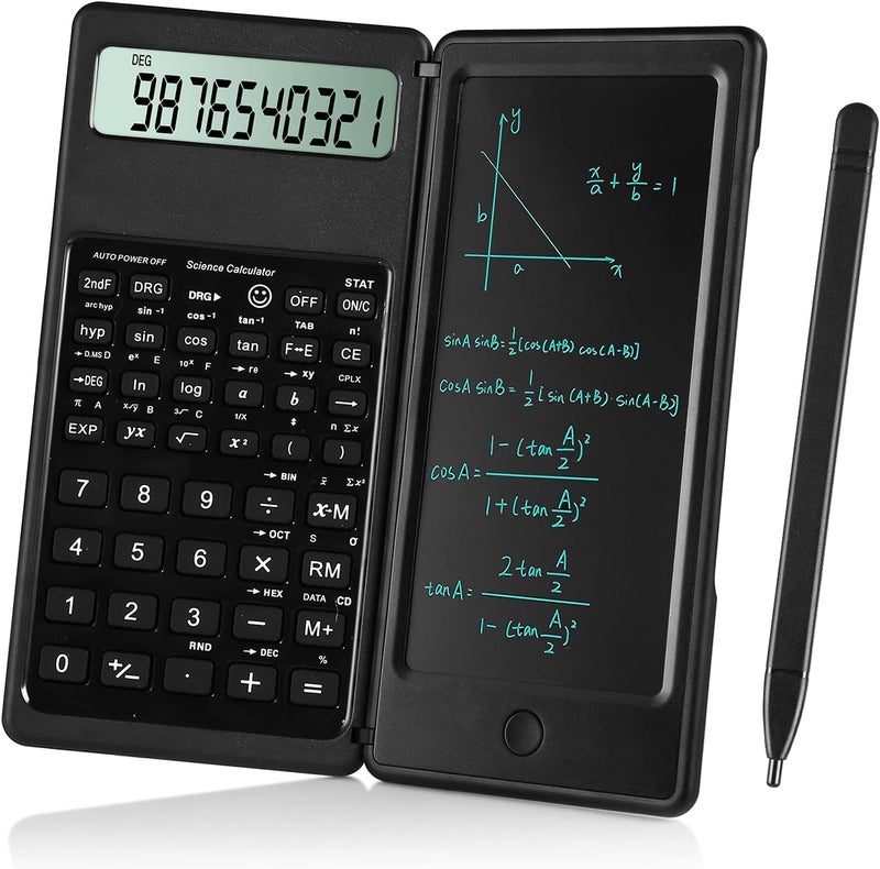 iPepul Scientific Calculators for Students, 10-Digit Large Screen, Math Calculator with Notepad, Classroom Must Haves for Middle High School Supplies & College (Black) - Image 1
