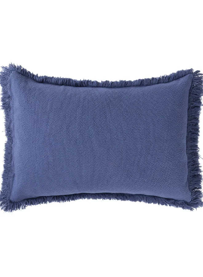 nobodinoz Cobalt Rectangular Fringes Cushion