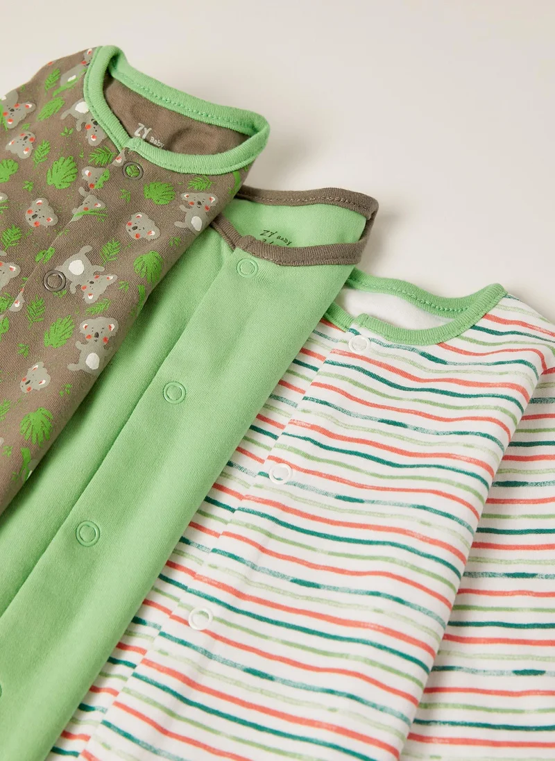 Zippy 3 Sleepsuits for Baby Boys 'Koala', Multicoloured