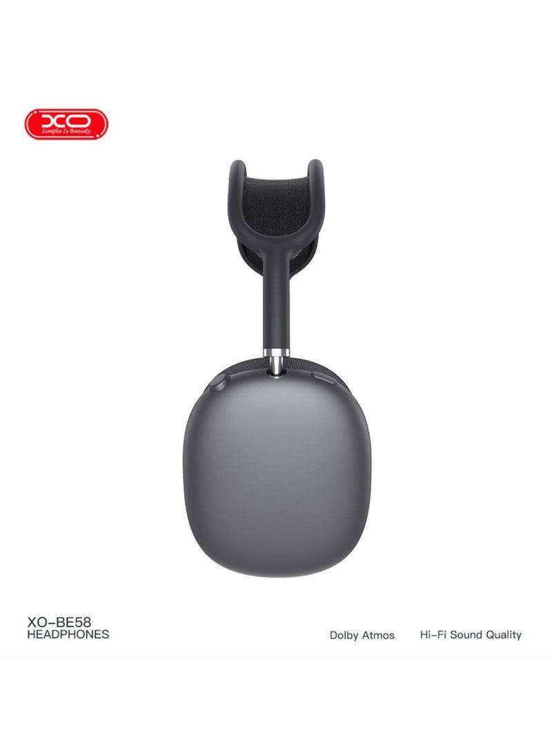 إكس أو سماعات XO BE58 Light لاسلكية بتقنية ANC عزل الضوضاء، بلوتوث، فوق الأذن – لون أسود - Image 3