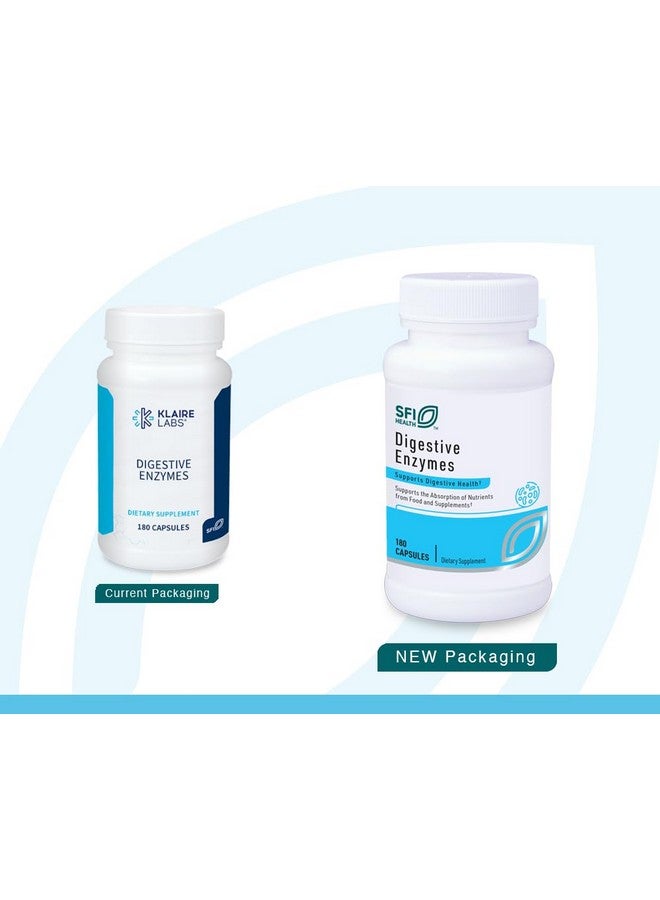 Klaire Labs Klaire Labs SFI Health Digestive Enzymes - Gut Health Supplements with Lipase, Amylase & Protease Enzymes for Digestion - Aid Nutrient Absorption - Help Occasional GI Discomfort (180 Capsules) - Image 1