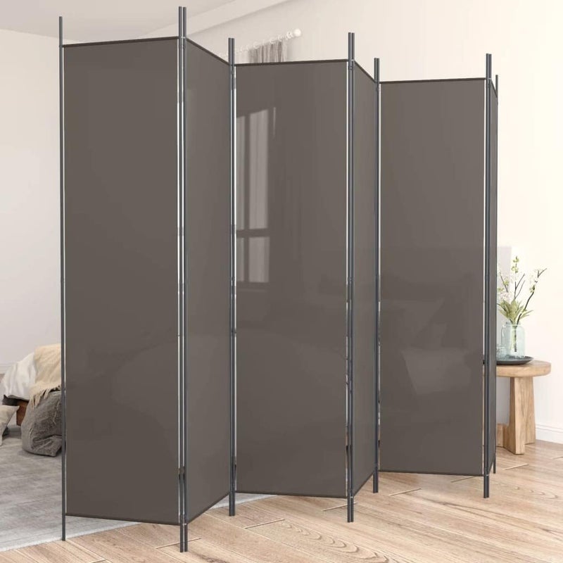 vidaXL 6-Panel Folding Room Divider - Anthracite - Image 2