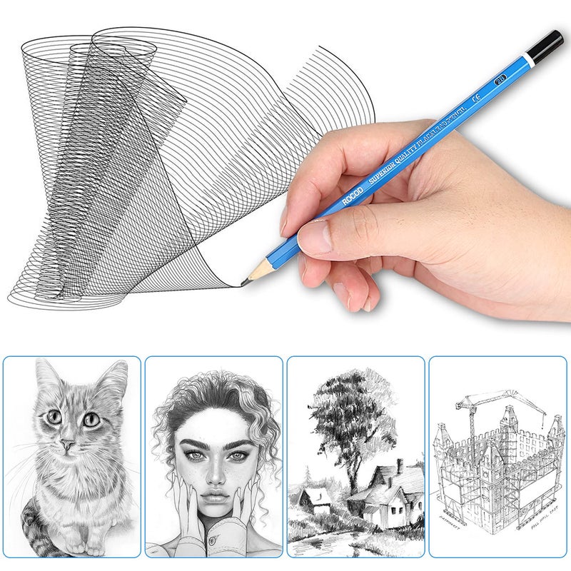 ROCOD Profession Sketch Pencils 6B to 4H for Kids and Adults Drawing, Art Graphite Pencil for Artists Beginner Sketching - Image 4