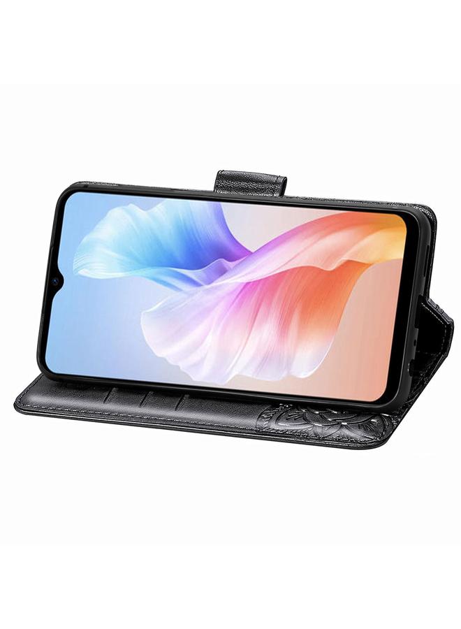 اس-توب جراب لهاتف DOOGEE X98 Pro / X98 جراب هاتف جلدي منقوش عليه زهرة حب الفراشة - Image 4