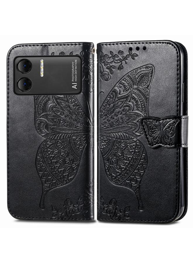 اس-توب جراب لهاتف DOOGEE X98 Pro / X98 جراب هاتف جلدي منقوش عليه زهرة حب الفراشة - Image 2