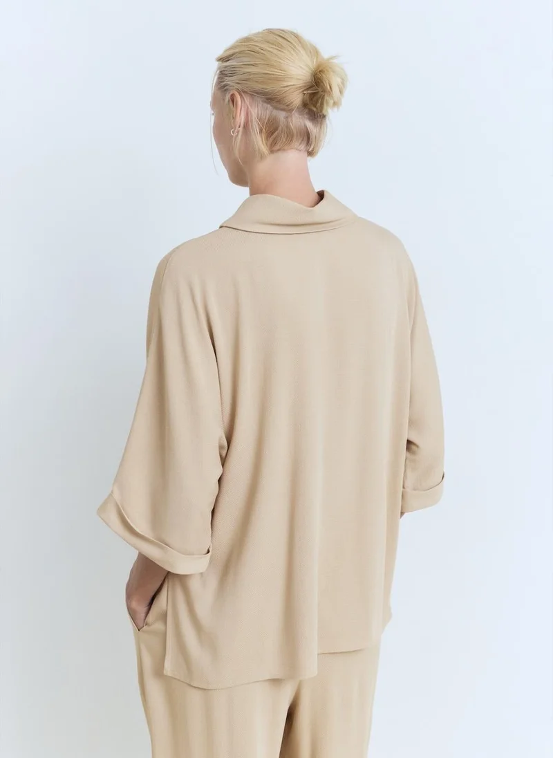 MANGO Oversized Flowing Blouse