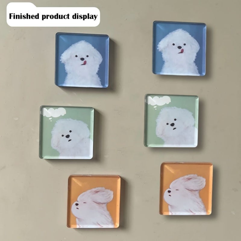 75 قطعة 5x5 سم مربع مغناطيس ثلاجة أكريليك شفاف طقم DIY إطار صورة هدية - Image 5