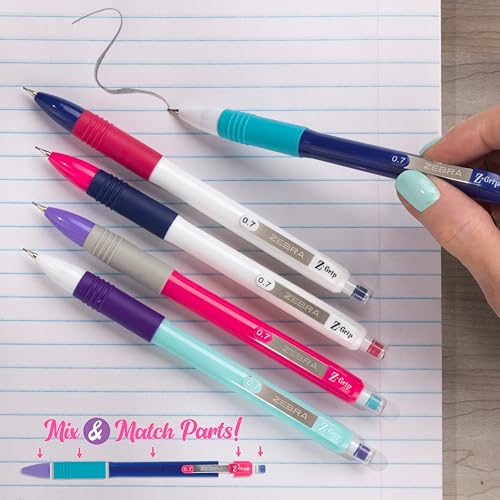 Zebra Pen Z-Grip Mechanical Pencil, 0.7mm Point Size, HB #2 Graphite, White Opaque Barrel, School Supplies and Teacher Supplies, 12-Pack (50400) - Image 4