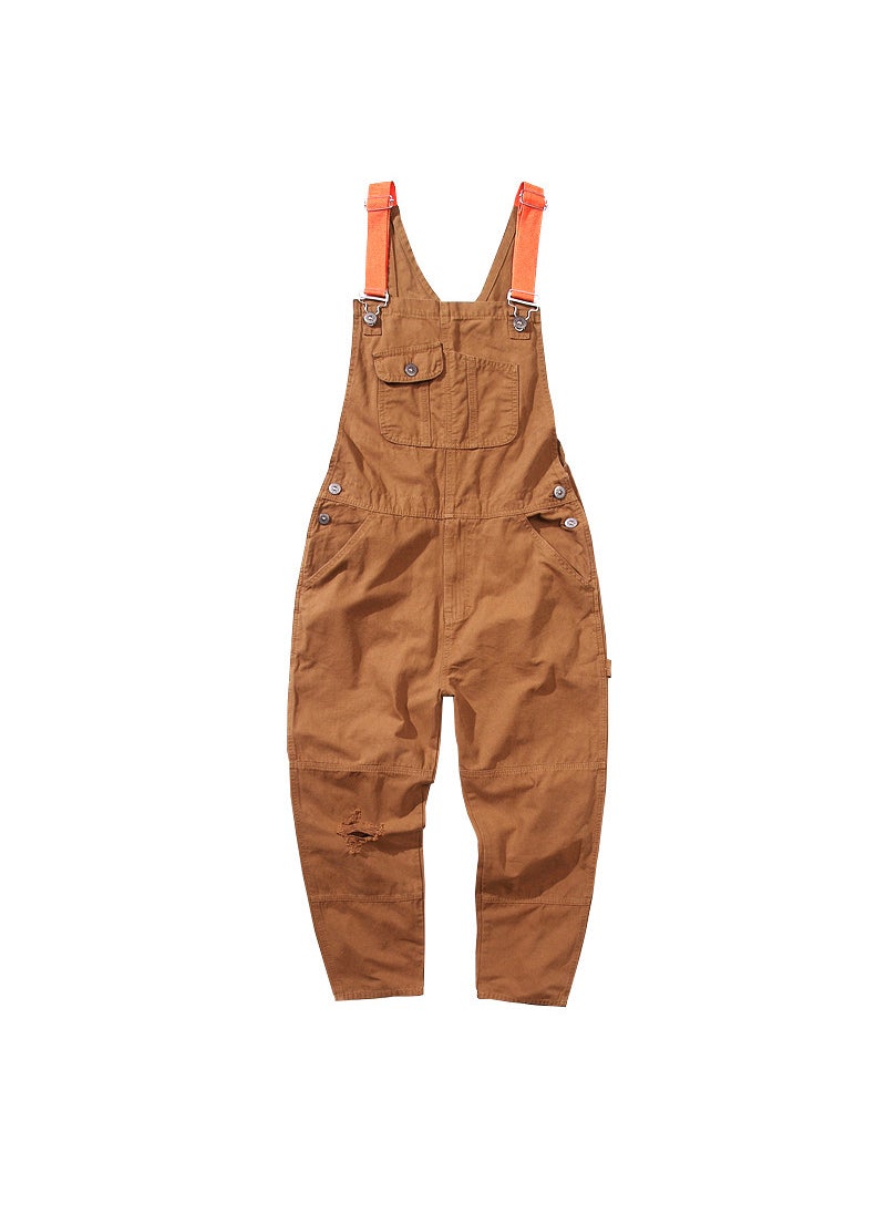 Generic - Orange Retro British Mens Overalls for Spring and Summer 010 ORANGE - Image 1