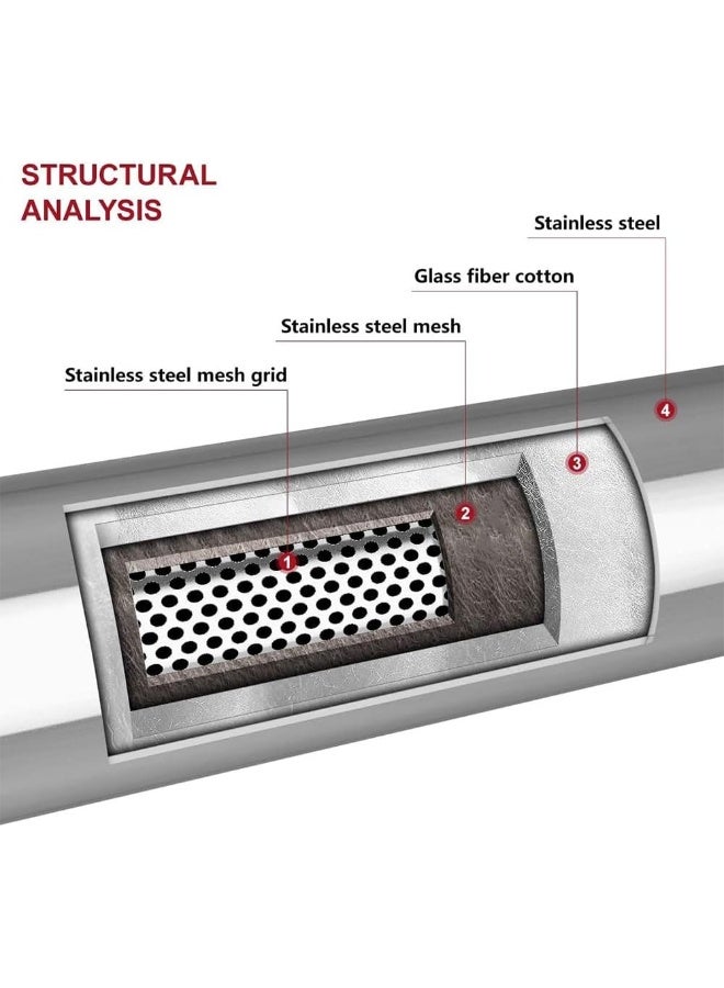 LCGP LCGP 2.5'' Inlet & 2.5" Outlet, Universal Resonator, 11.5'' Overall Length Stainless Steel Muffler/Weld On - Image 5