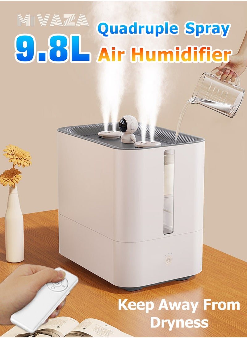 Mi VAZA - 9.8L Quadruple Spray Air Humidifier - Large Capacity Essential Oil Diffuser - Moisturizing Machine - Fragrance Diffuser - Remote Control - Image 1