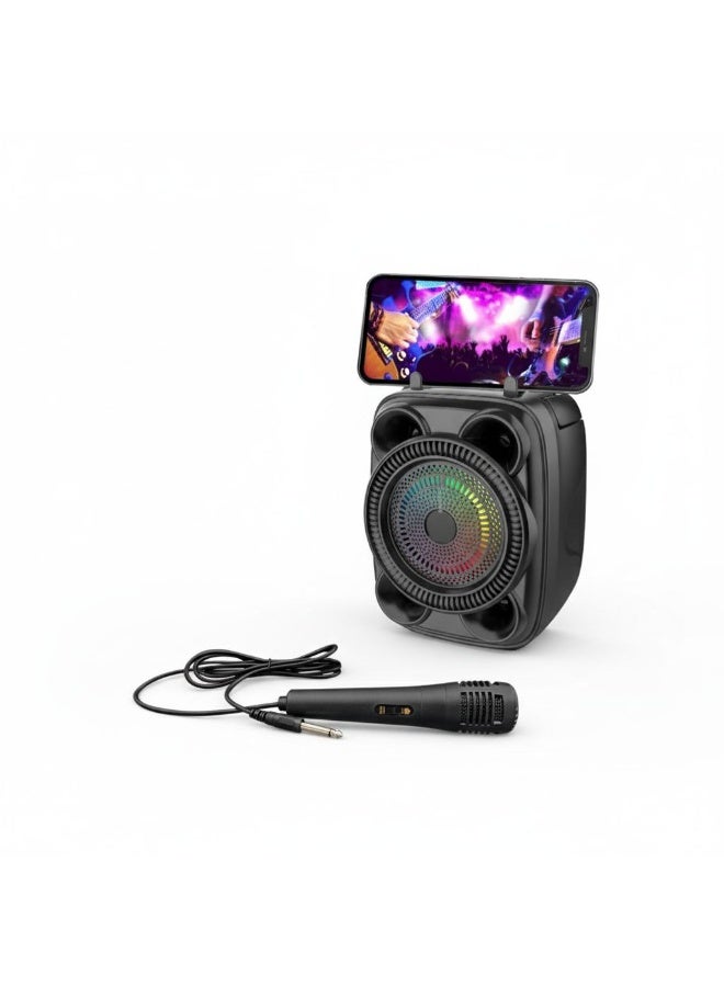 Bluetooth Subwoofer speaker with External Microphone -with two speakers Multimedia Speaker - Portable Wireless Speaker with RGB LED Light and Rechargeable Battery for Smartphones, TV, Tablets, and Computers - Wireless Speaker - Image 1