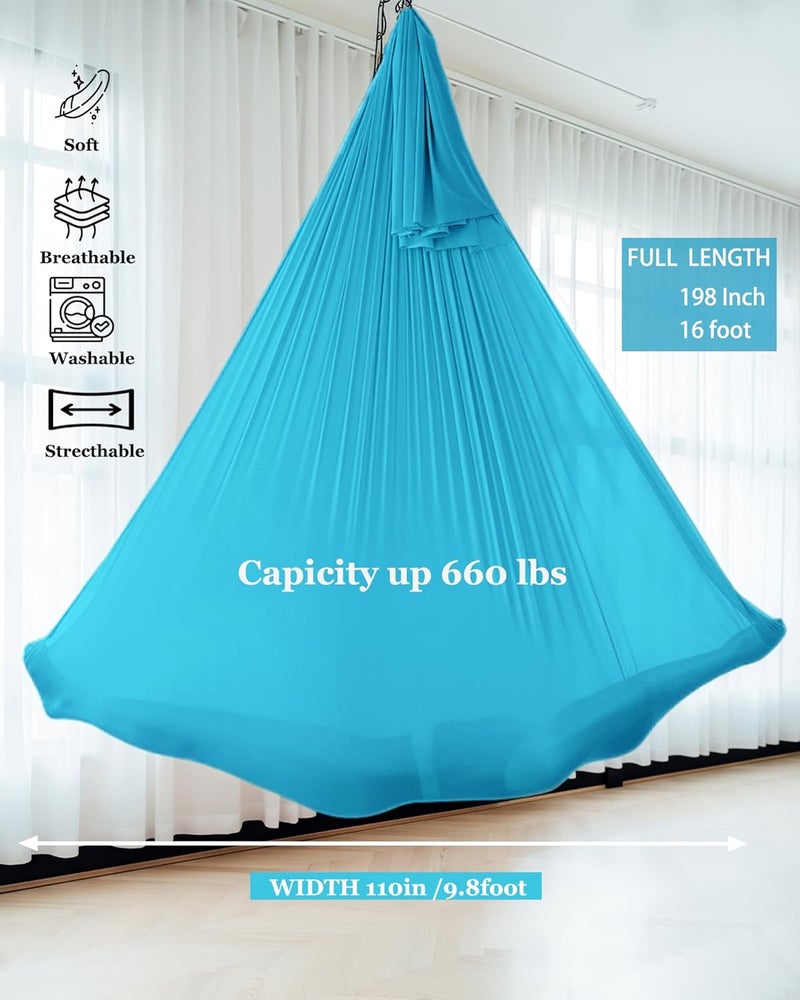 Flife Aerial Silk Yoga Hammock & Swing for yoga Inversion,Strength training,starter hardware kit - Image 4