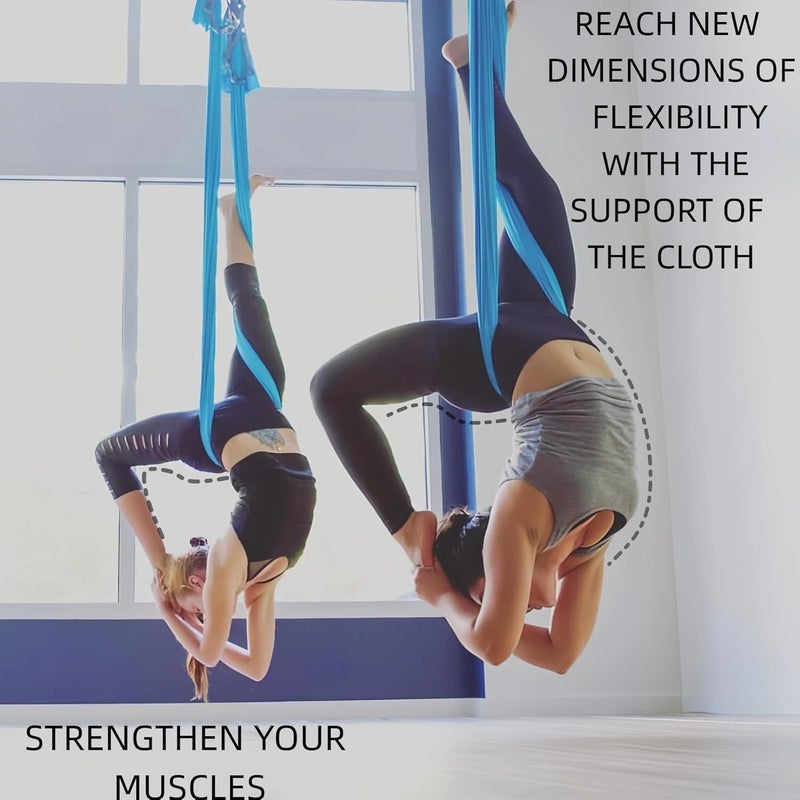 Flife Aerial Silk Yoga Hammock & Swing for yoga Inversion,Strength training,starter hardware kit - Image 2