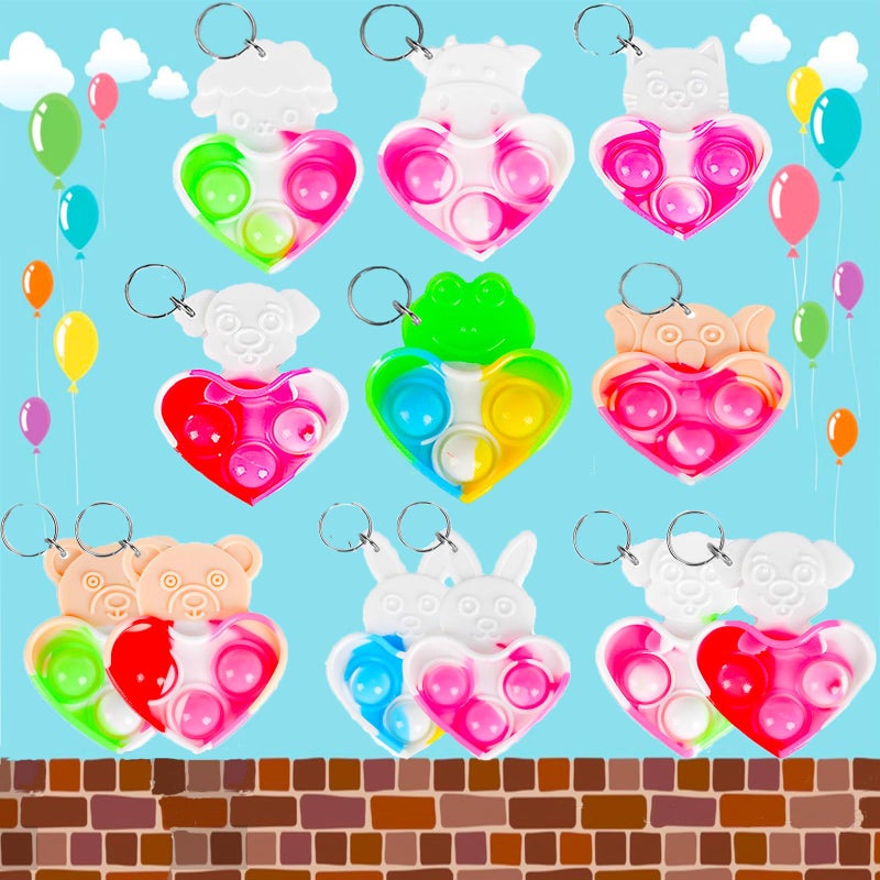 PSDFH Valentine Present Wrapped Mini Heart Toys for Kids Children Classroom Students Gifts from TeacherBirthday Party Favors 24 heart without card - Image 3