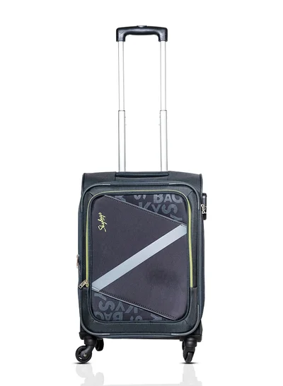 Skybags Spotlight Carry-on Luggage | Soft Sided 4W Str (E) | 360° 4 Wheels Polyester Spinner Trolley- Cabin-20 Inch| Grey