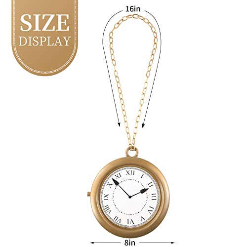 Yeetec 1 Piece Clock Necklace White Rabbit Clock Jumbo Flavor Hip Hop Rapper Clock Necklaces for Halloween White Rabbit Costume Accessories Party Supplies - Image 2