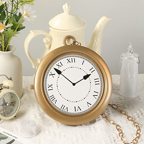 Yeetec 1 Piece Clock Necklace White Rabbit Clock Jumbo Flavor Hip Hop Rapper Clock Necklaces for Halloween White Rabbit Costume Accessories Party Supplies - Image 4