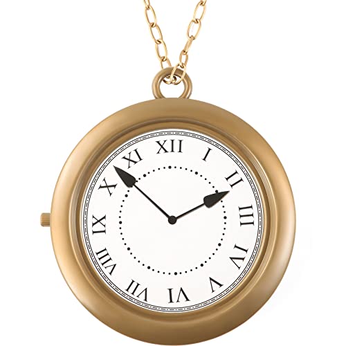 Yeetec 1 Piece Clock Necklace White Rabbit Clock Jumbo Flavor Hip Hop Rapper Clock Necklaces for Halloween White Rabbit Costume Accessories Party Supplies - Image 1